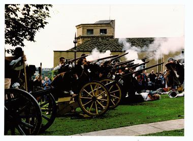 A re-enactment of Civil War skirmishes at Bradford Cathedral