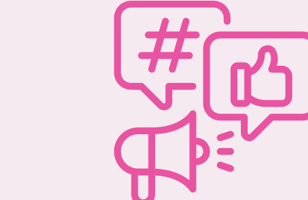 Megaphone and speech bubble icons.
