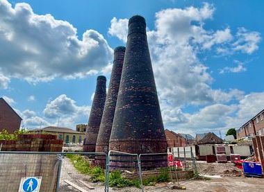 Downdraught bottle ovens at the Acme Marls site in Burslem