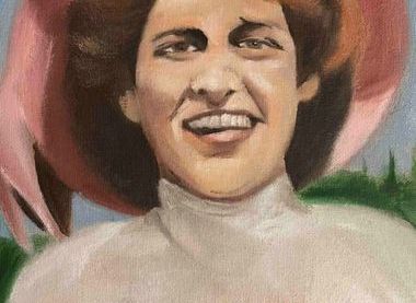 Princess Irene Duleep Singh (full name: Princess Ada Irene Helen Beryl Duleep Singh) — portrait painted by Andrew Caddell, 2025 (used with permission). 