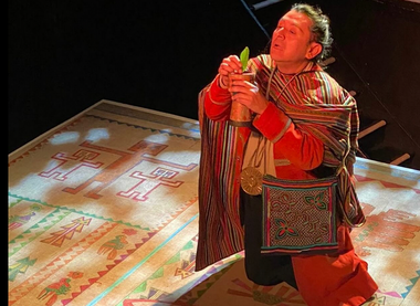 Rafael Montero, event presenter, appearing in "The Mouth of The Gods", a production of Border Crossings, 2024
