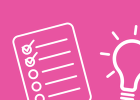 Checklist and lightbulb icons.