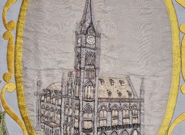 Silk Embroidered image of Preston Town and Guild Hall - 1927