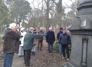 Ian Stubbs (on right) and a tour.