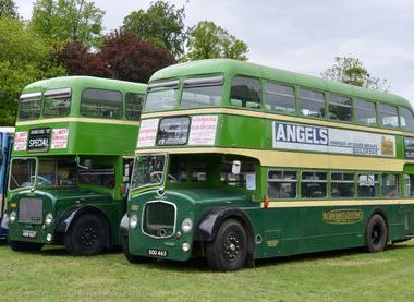 Dennis Loline buses - one should be running on Saturday's trips in 2026. (R. Kirwin)