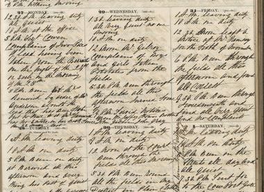 Berwick Record Office - page from P C Carr's notebook