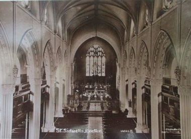 The inside of St Sidwell's church c1900