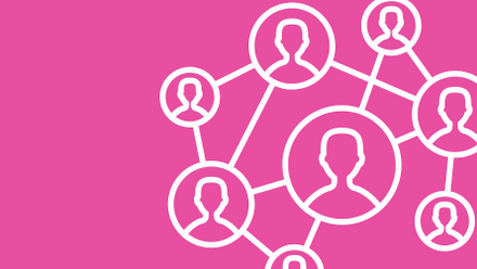 Network icon, with people in bubbles connected by lines.