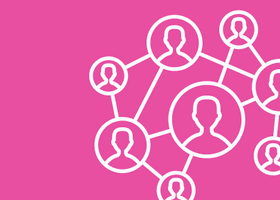 Network icon, with people in bubbles connected by lines.