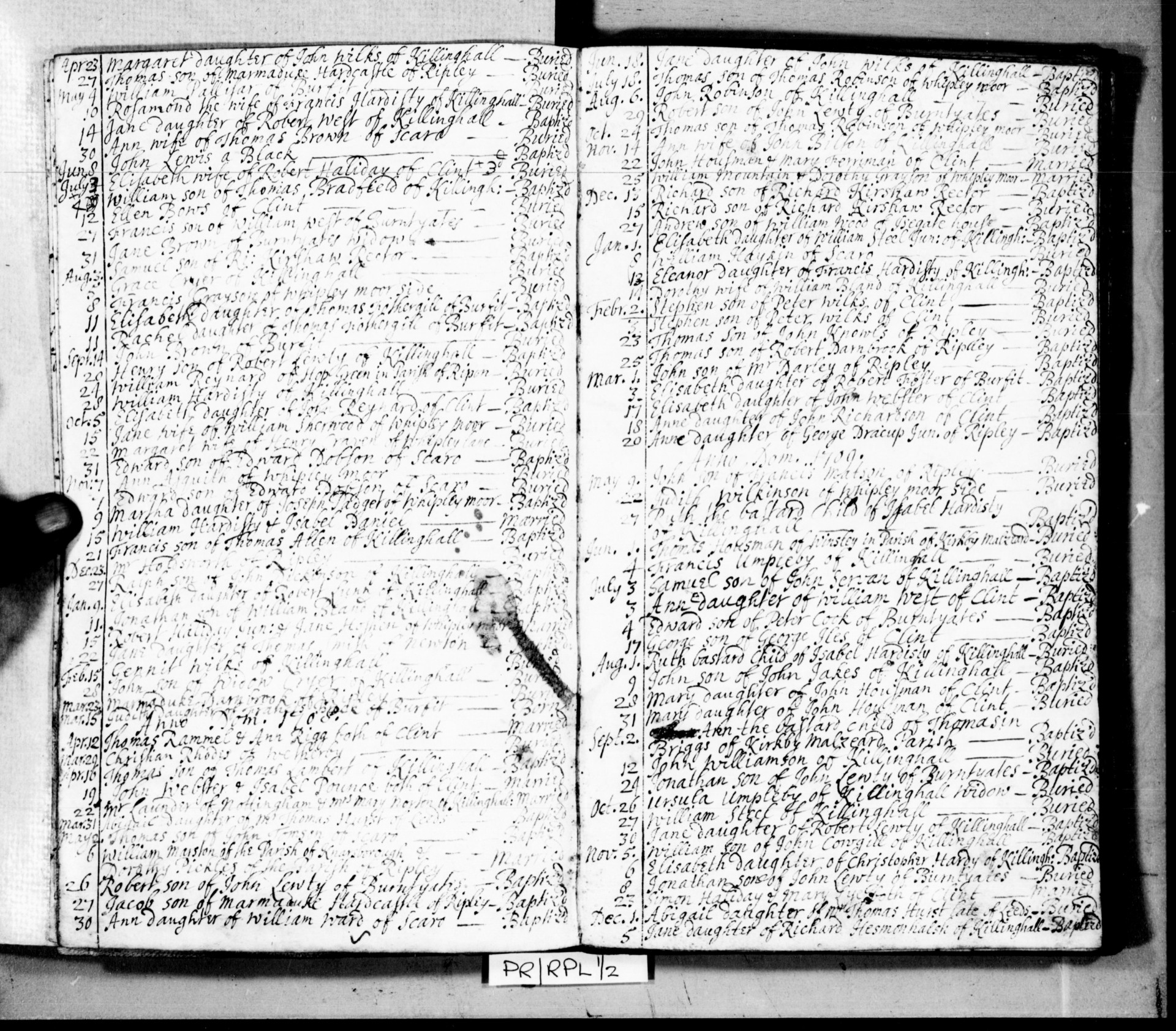 Large record book laid open and covered in lines of handwritten text.