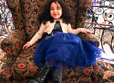 Hayats daughter in a dress