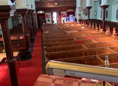 Church interior as seen from the pulpit