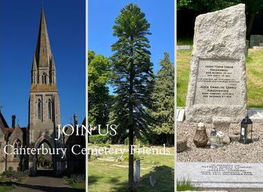 Collage: Chapel, tree, Conrad's grave