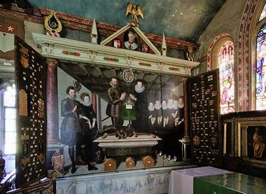 St Marys Lydiard Tregoze - St John Triptych by William Larkin  - installed 20 July 1615 