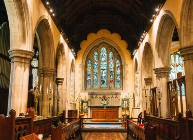 The chancel looking towards the high altar