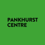 logo showing the text "Pankhurst Centre" on a green background
