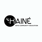 A black and white logo for Kainé Management with the text "Arts. Community. Education".