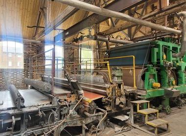 The Fourdrinier machines from the last century still making paper with the same process as the century before that. © The Apsley Paper Trail.