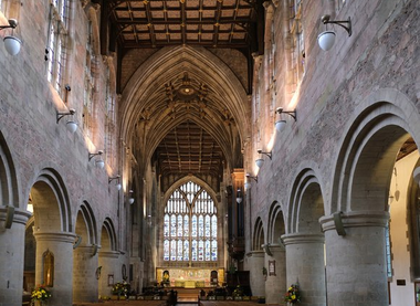 Great Malvern Priory - nave and east window