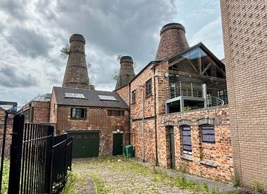 Updraught bottle ovens at the Enron Works in Longton