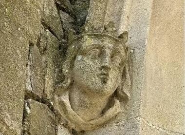 Sculptural detail--face of Queen Bertha?