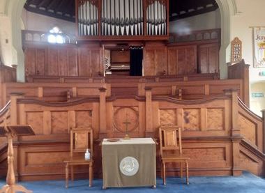 Pulpit and organ