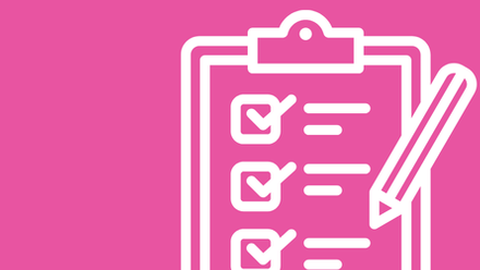 Clipboard icon with a check list.