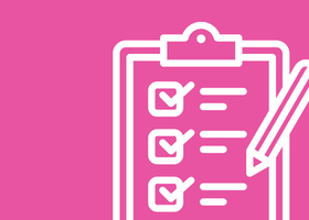 Clipboard icon with a check list.