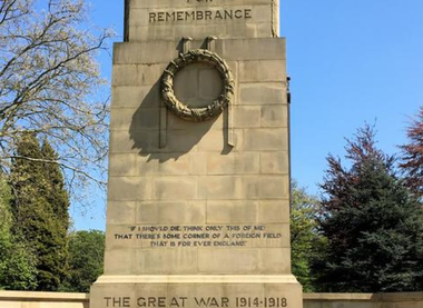 The cenotaph and peace gardens
