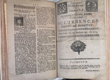 Book and image belong to Plymouth Proprietary Library