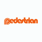 An orange text logo for Pedestrian.