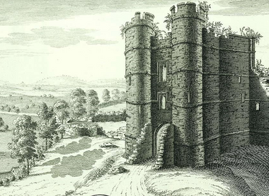 A slighted Donnington Castle looks down on Donnington Village