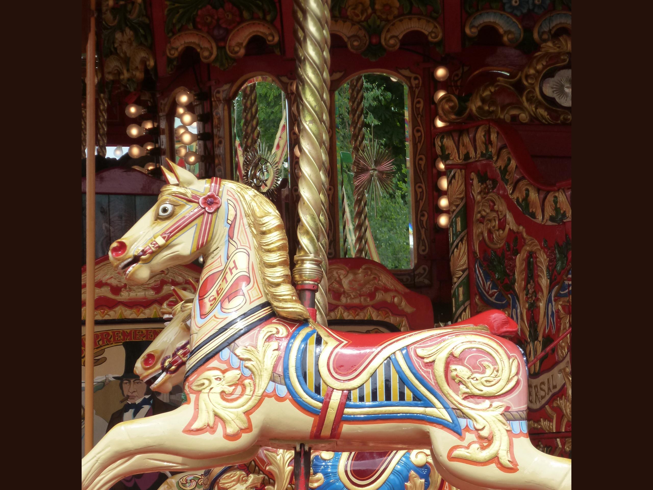 Painted carousel horse