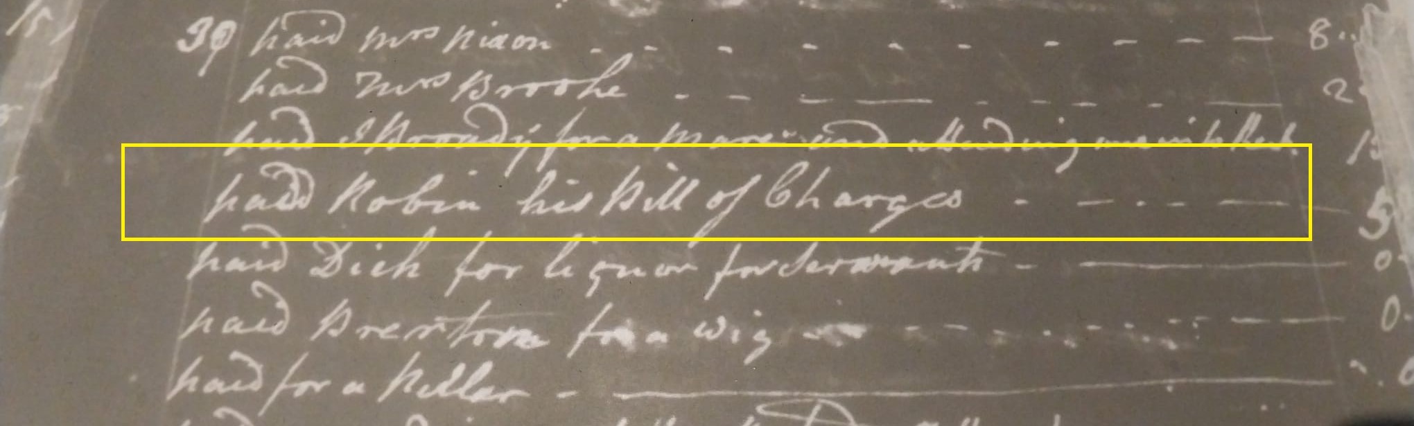 Set of handwritten accounts recording a list of payments.